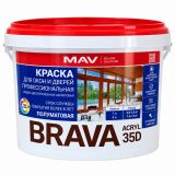 Краска BRAVA  ACRYL 35D для окон и дверей, 3кг