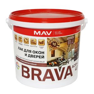 Лак Brava Acryl 43 для окон и дверей, 5л